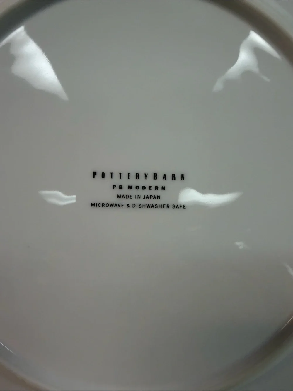 Pottery Barn PB Modern White Dinner Plates Set of 4 Made in Japan